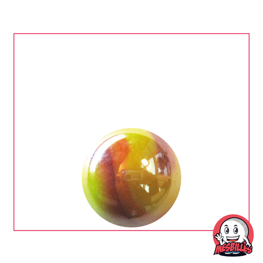 1 Biglia Drago 16 mm in vetro Giallo opaco con riflessi perlati e volute rosse