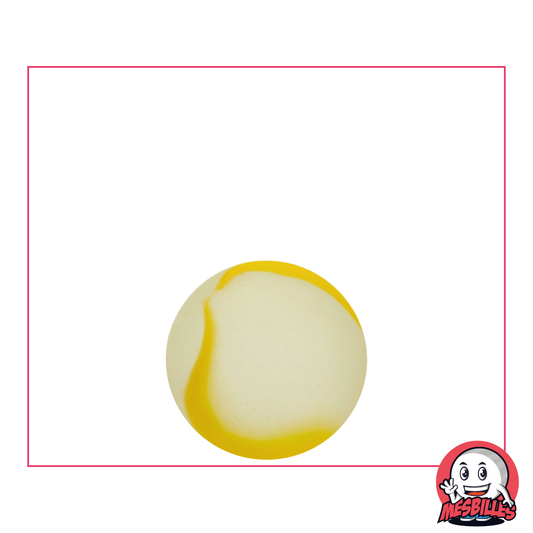 1 Biglia Gialla Satinata 16 mm Biglia in vetro satinato di colore cristallo parzialmente ricoperta di giallo
