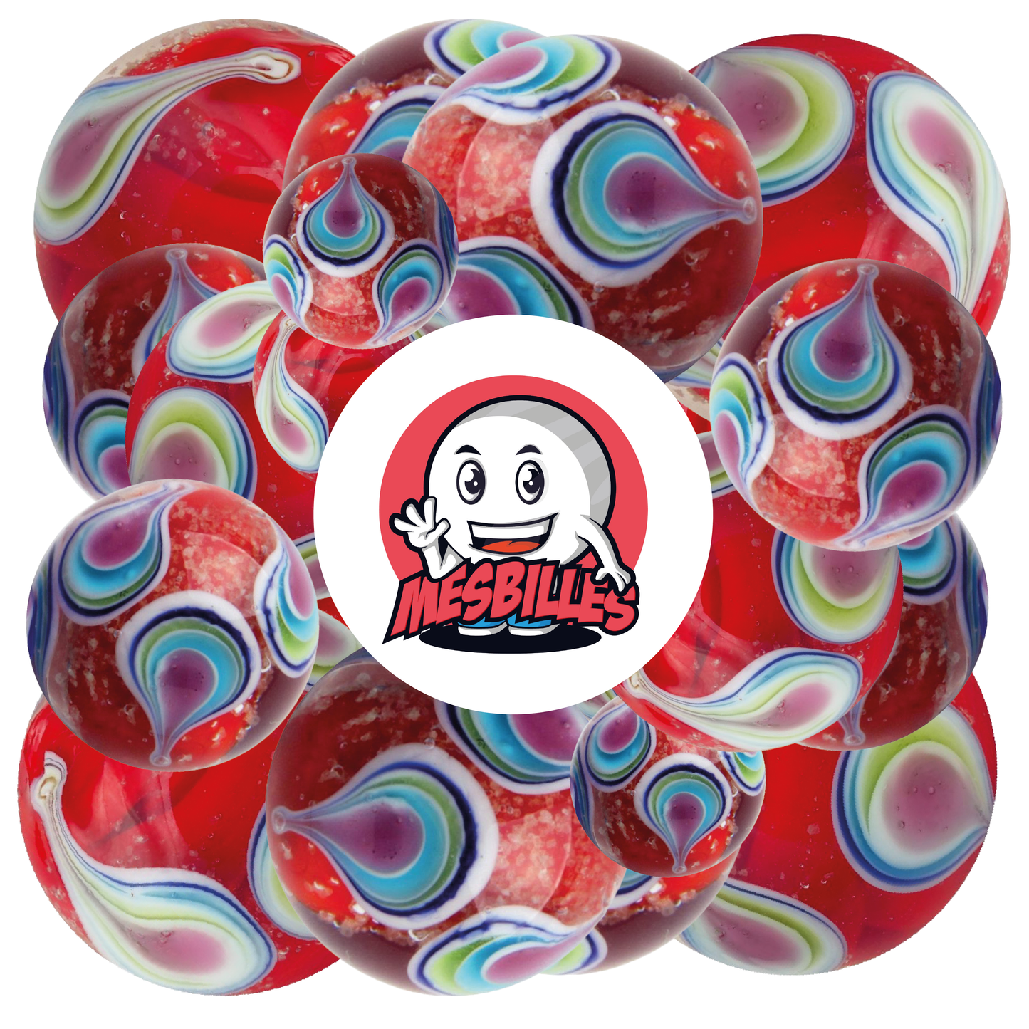 1 Biglia Art Goccia Fosforescente Rossa 22 mm