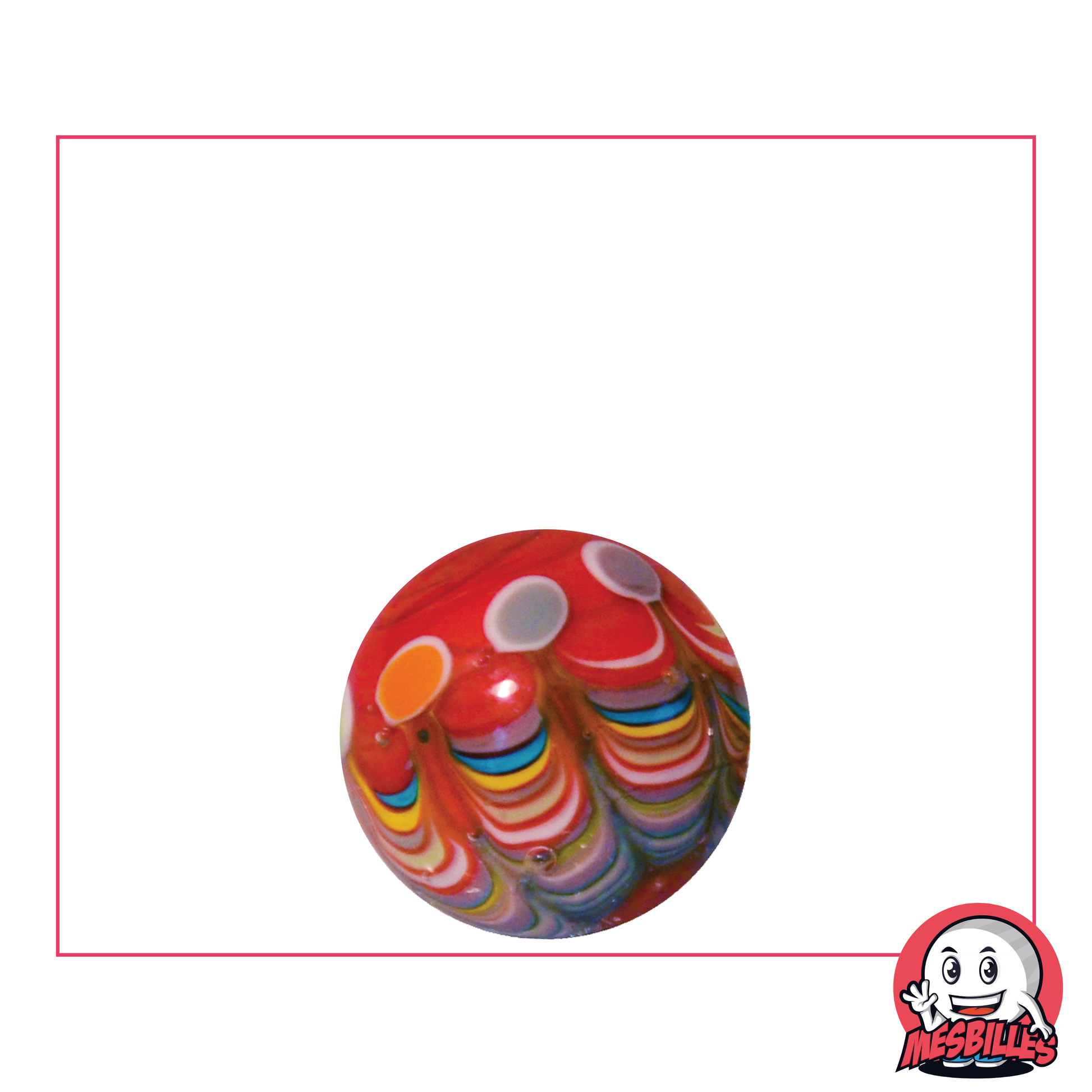Biglia d'arte Joker rossa 16 mm, rotonde colorate intrecciate - gioco unico e facile da pulire