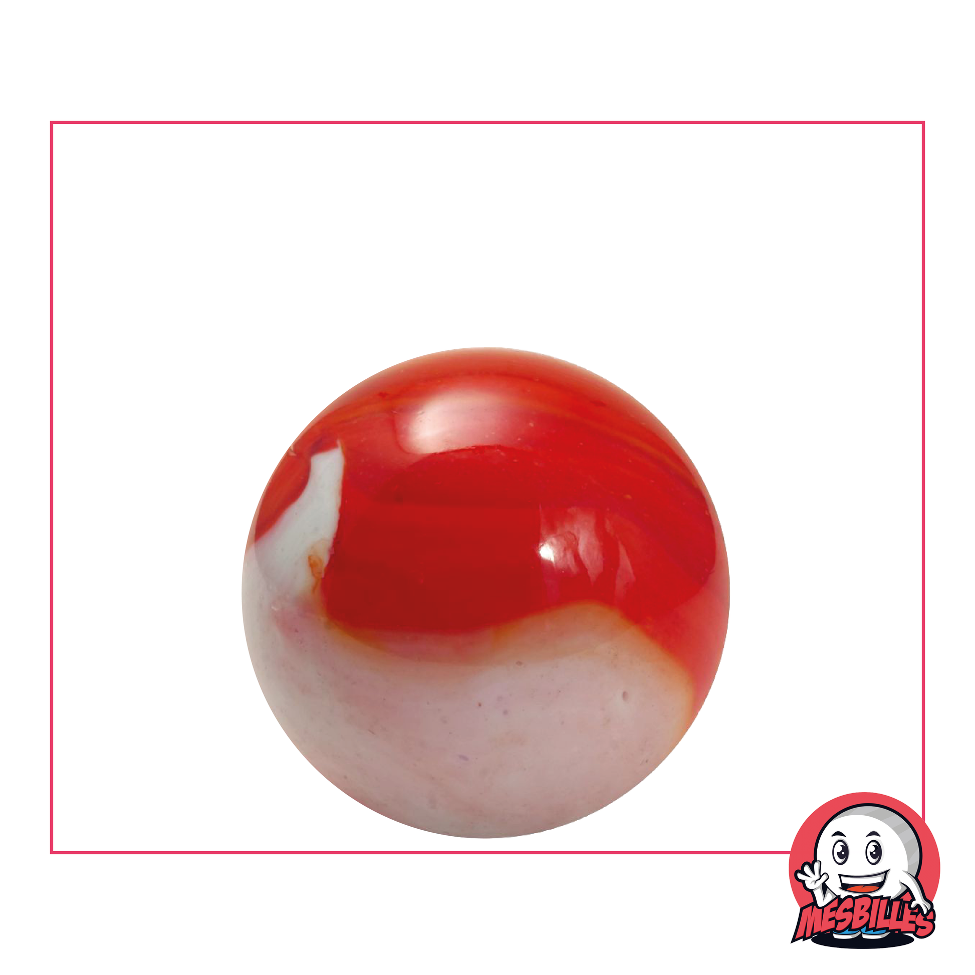 Biglia in vetro Junon, 25 mm, aspetto opaco arancione con tocco di bianco - gioiello visivo accattivante