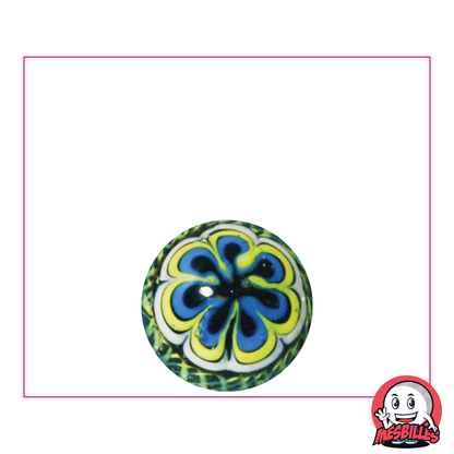 Biglia Mandala 16 mm, multicolore verde - opera d'arte in miniatura rara