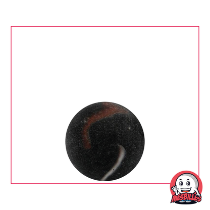 1 Biglia Mercure da 16 mm, biglia in vetro satinato nero con tracce bianche sulla superficie