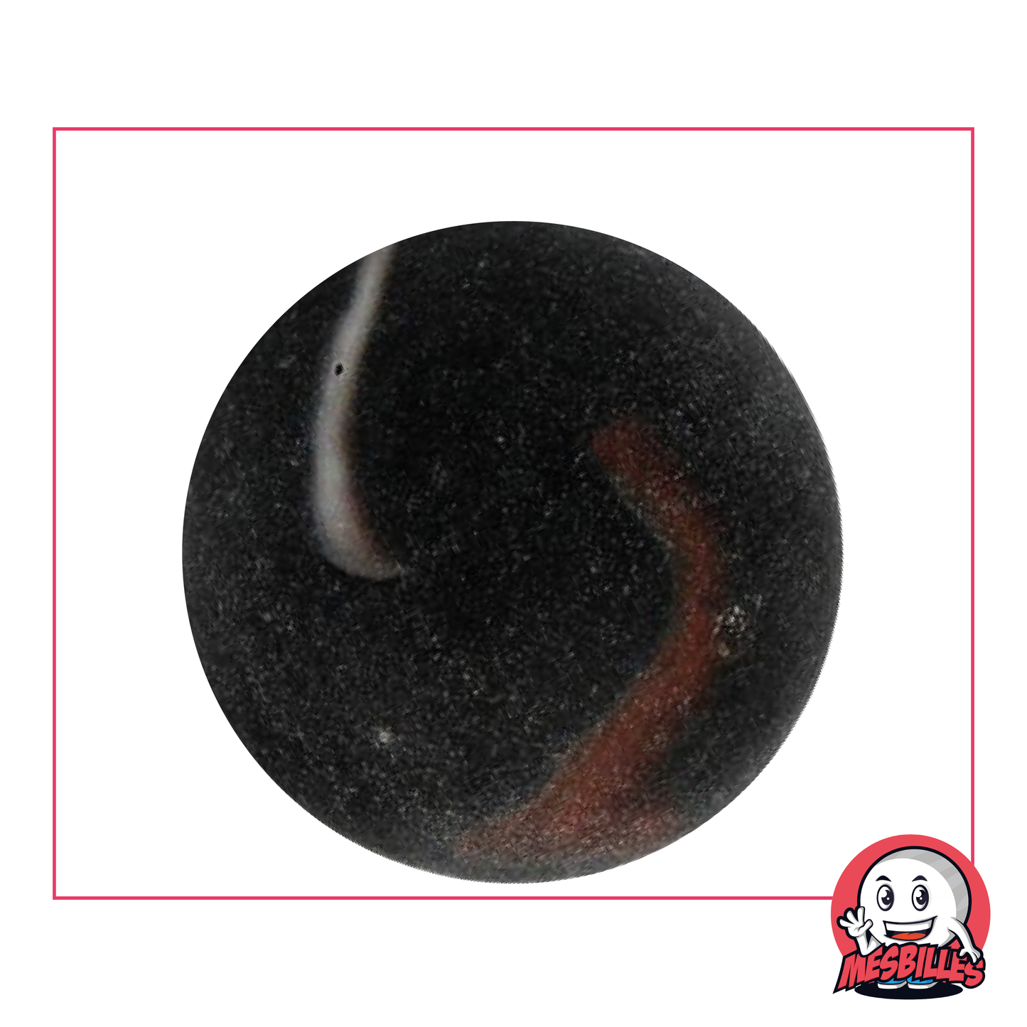 Biglia Mercurio da 42 mm in vetro nero satinato, biglia a forma di balena, biglia grande