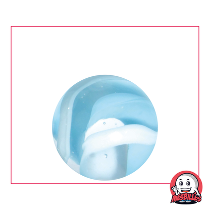 Biglia Neige da 25 mm, biglia traslucida con tracce di azzurro per una collezione invernale unica