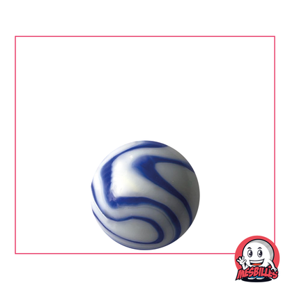 1 Biglia Ozone 16 mm Biglia in vetro bianco opaco impreziosita da striature blu