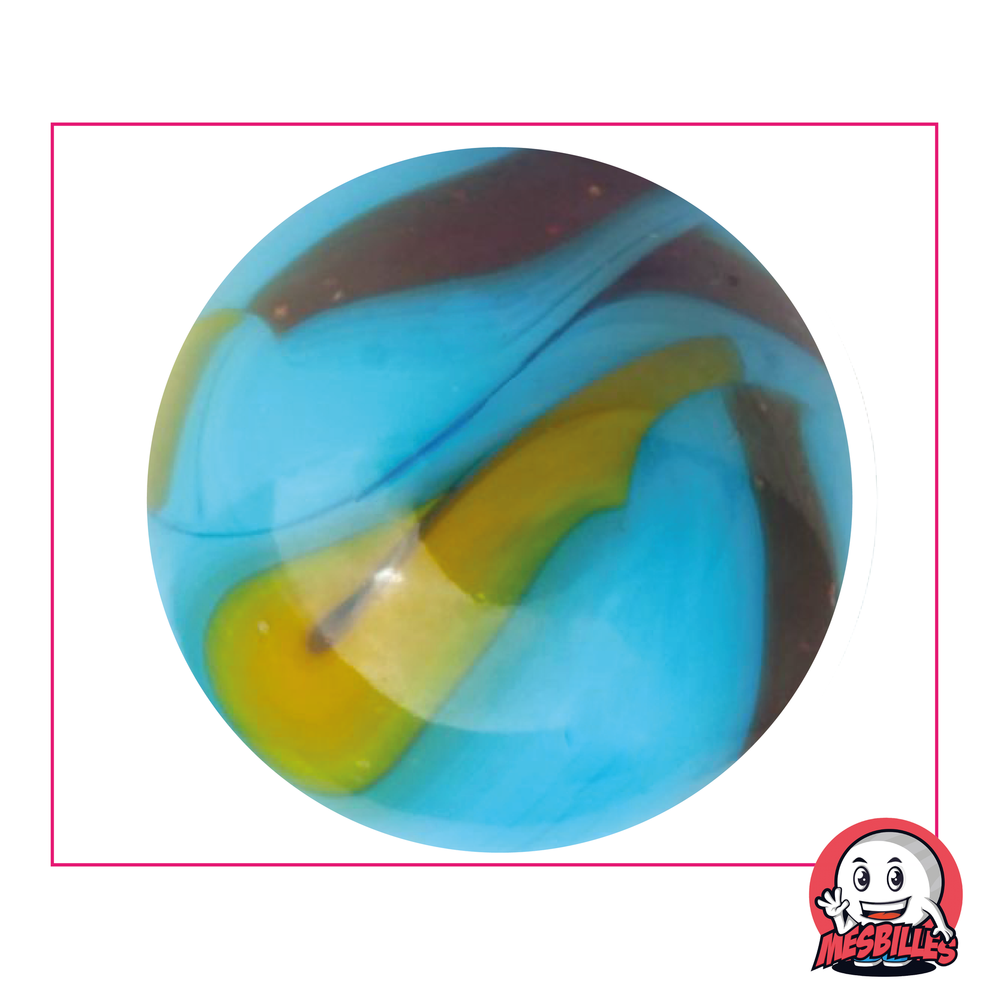 Biglia Pianeta Terra Opaca di colore Blu con tracce di Nero 50 mm - MieiBiglie