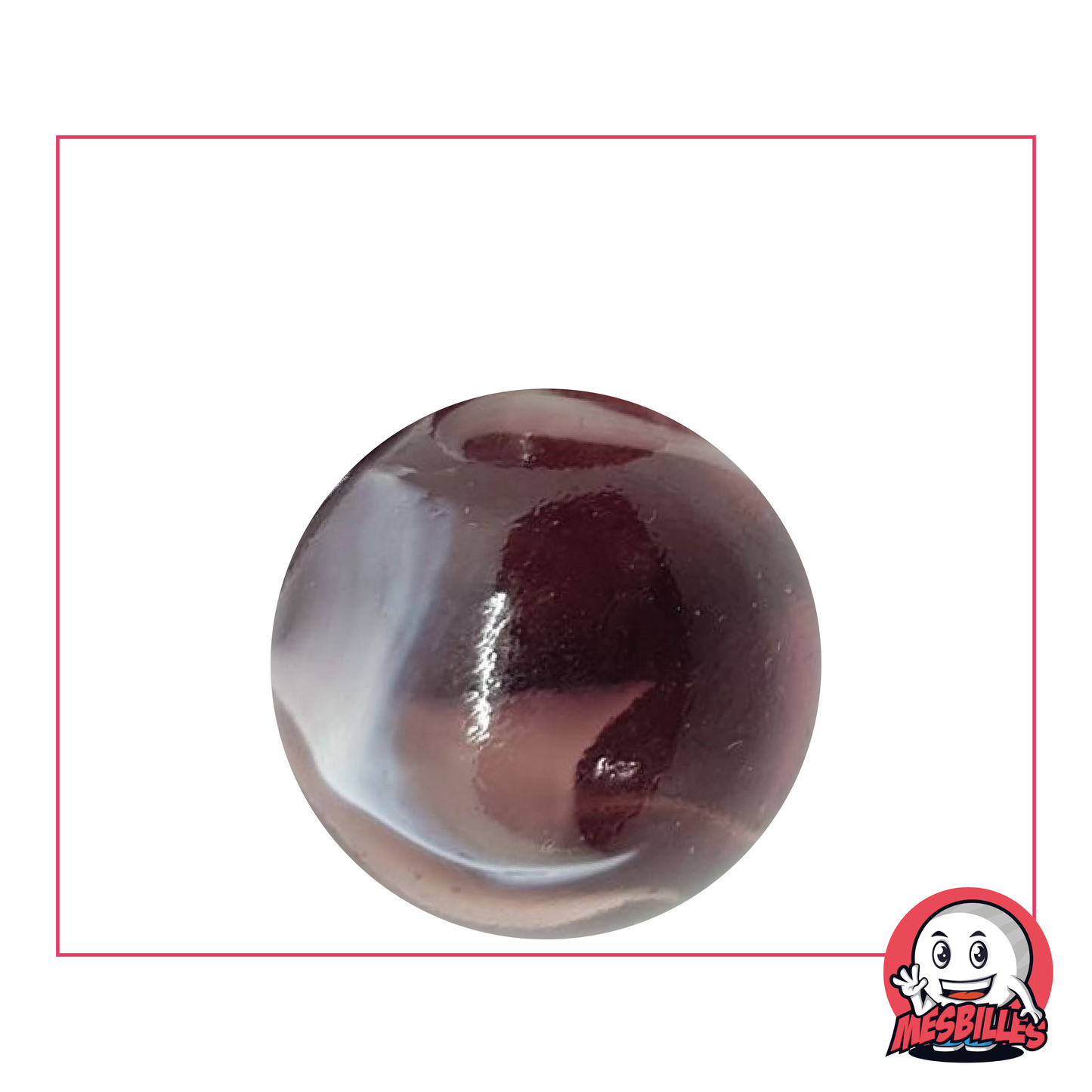 1 Biglia Rossa Satinata 16 mm Biglia in vetro satinato di colore Cristallo parzialmente ricoperto di rosso