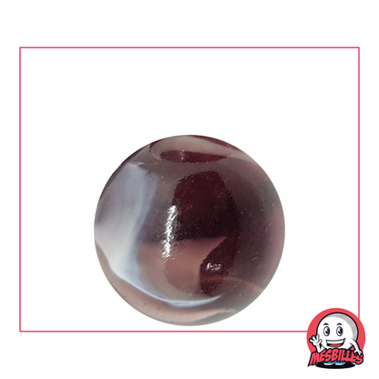 1 Biglia Rossa Satinata 16 mm Biglia in vetro satinato di colore Cristallo parzialmente ricoperto di rosso