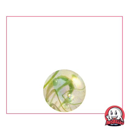 Biglia VERDE 14 mm, Biglia in vetro traslucido attraversata da striature colorate - MieiBiglie