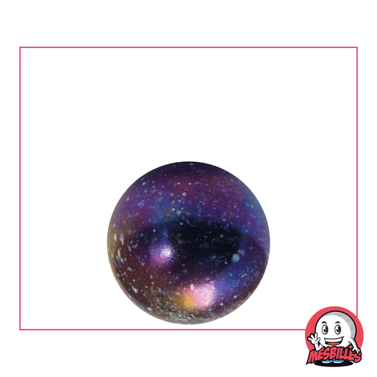 Biglia Universo aspetto porcellana scura e macchie colorate, una biglia di prima scelta per collezioni
