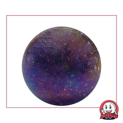Biglia Universo da 42 mm in vetro, biglia nera con macchie colorate e brillanti, biglia molto grande