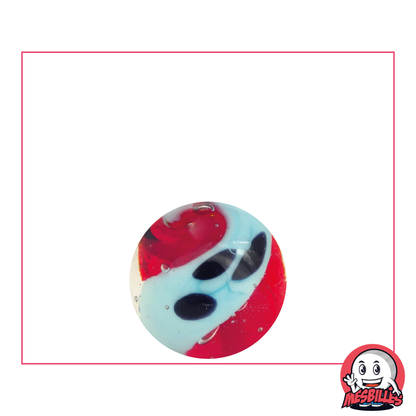 Biglia d'arte Yin-Yang Rossa 16 mm, biglia opaca prevalentemente rossa, biglia d'arte per un regalo speciale