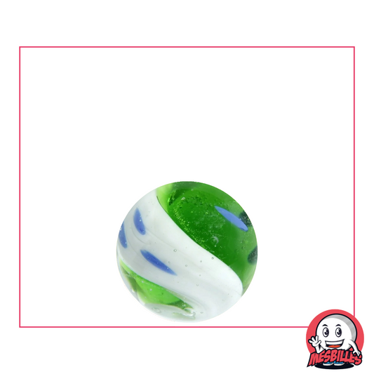 Biglia d'arte Yin-Yang Verde e Bianco, biglia da 16 mm